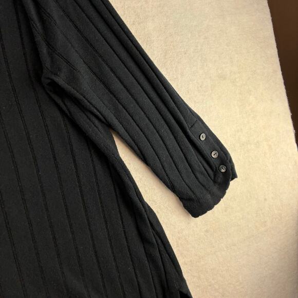 Soft Surrounding Sweater XL Ribbed Knit Scalloped Cashmere Blend Pullover Black - Picture 11 of 14